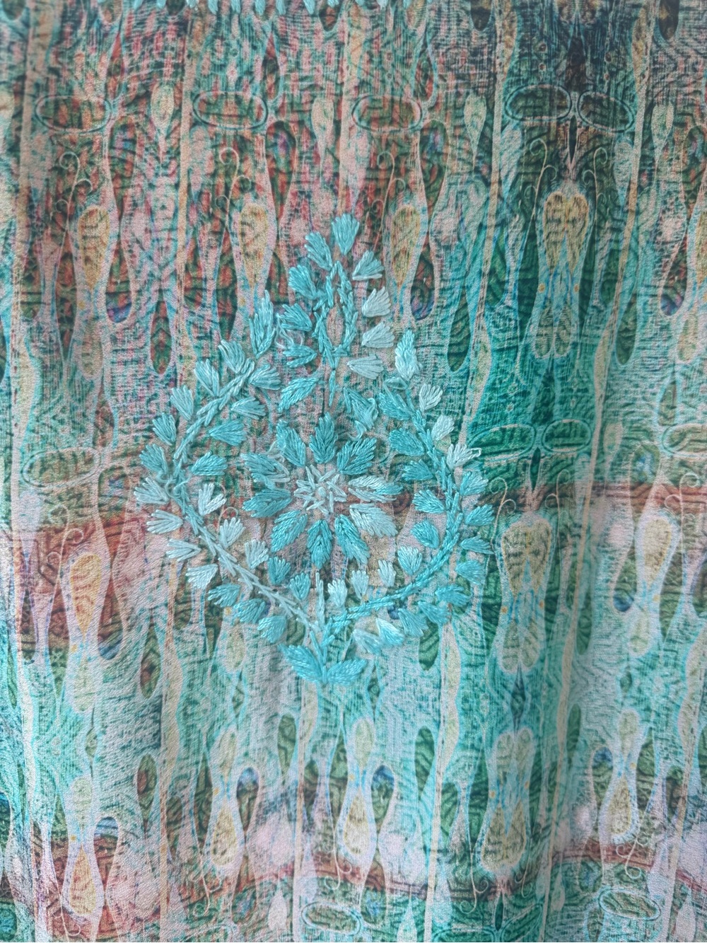 Dolma silk blend embroidered tunic SzL boho - Picture 10 of 13